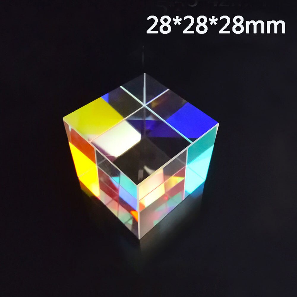 Cubo de luz de 6 caras con prisma cuadrado, Prisma de Color, lente de vidrio óptico, instrumento de experimento
