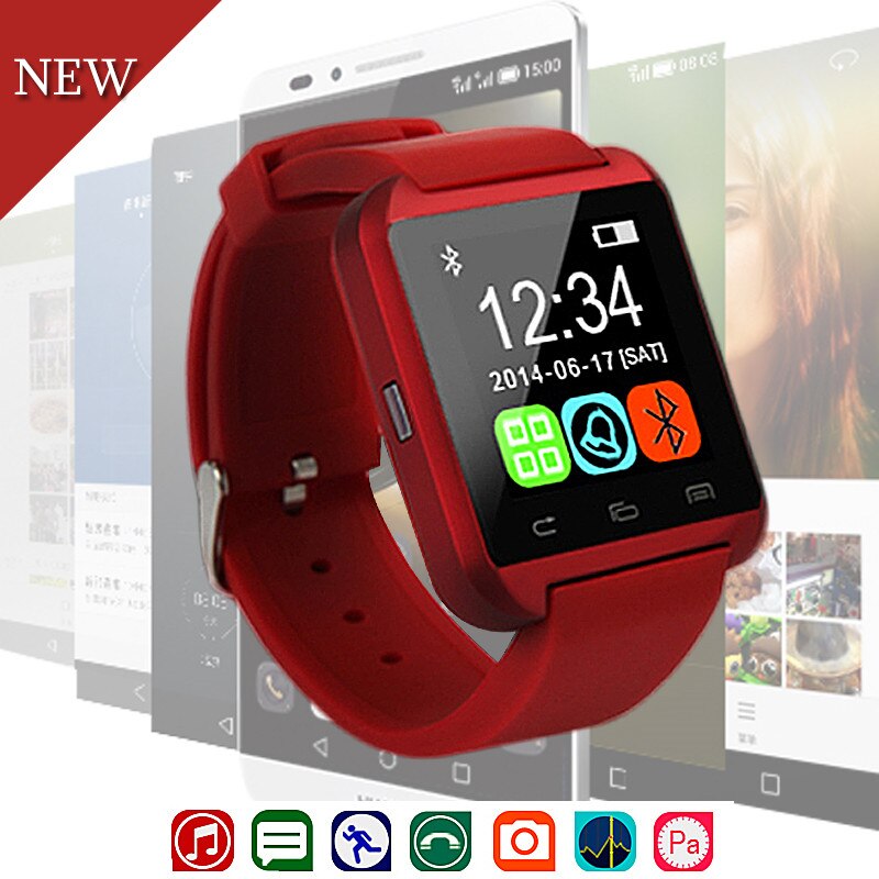 Bluetooth Smart Horloge U8 Mannen Vrouwen Sport Elektronica Smartwatch Met Camera Whatsapp Voor Android Ondersteuning Sim Tf Card Waterdichte