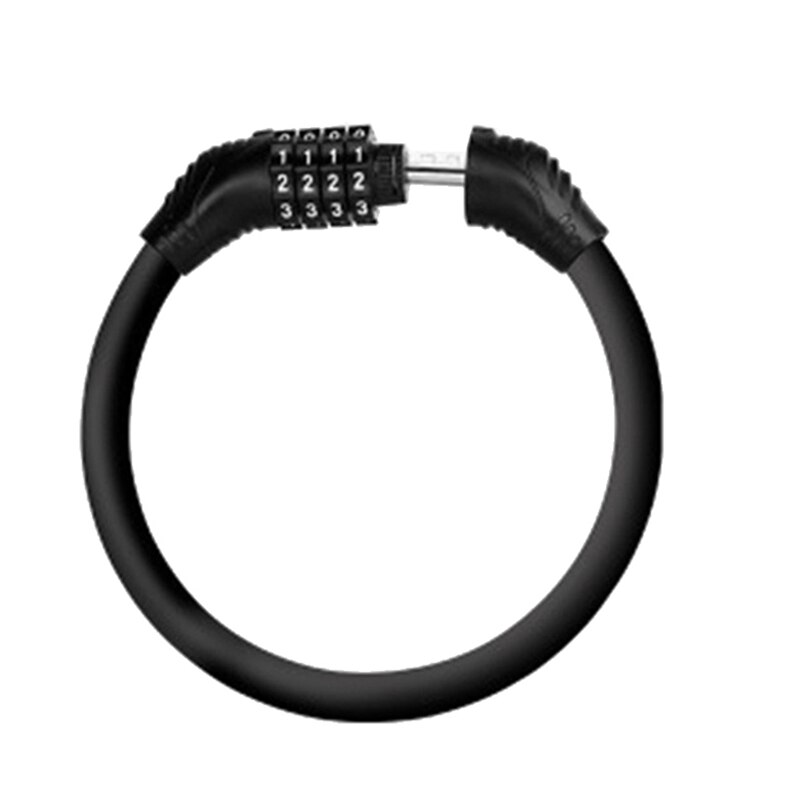 Verrou de câble de vélo, chaîne de bicyclette à 4 chiffres, repositionnable, câble tressé combiné en acier