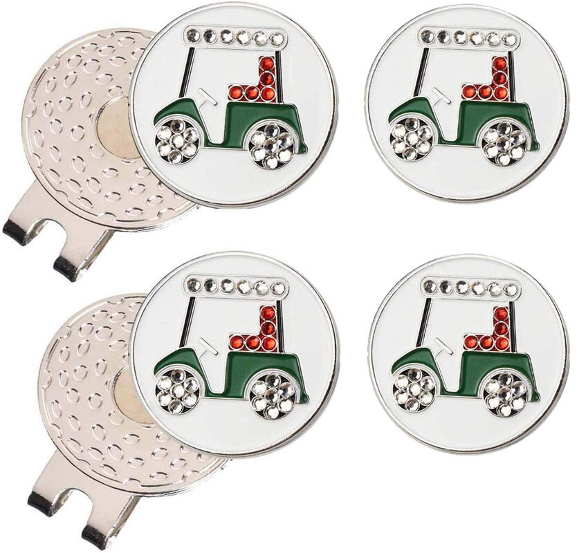 Langlebige Starke Entfernbare Magnetische Golf Hütte Clip 2 Stck mit 4 Golf Ball Marker Legt Leicht zu Kappe
