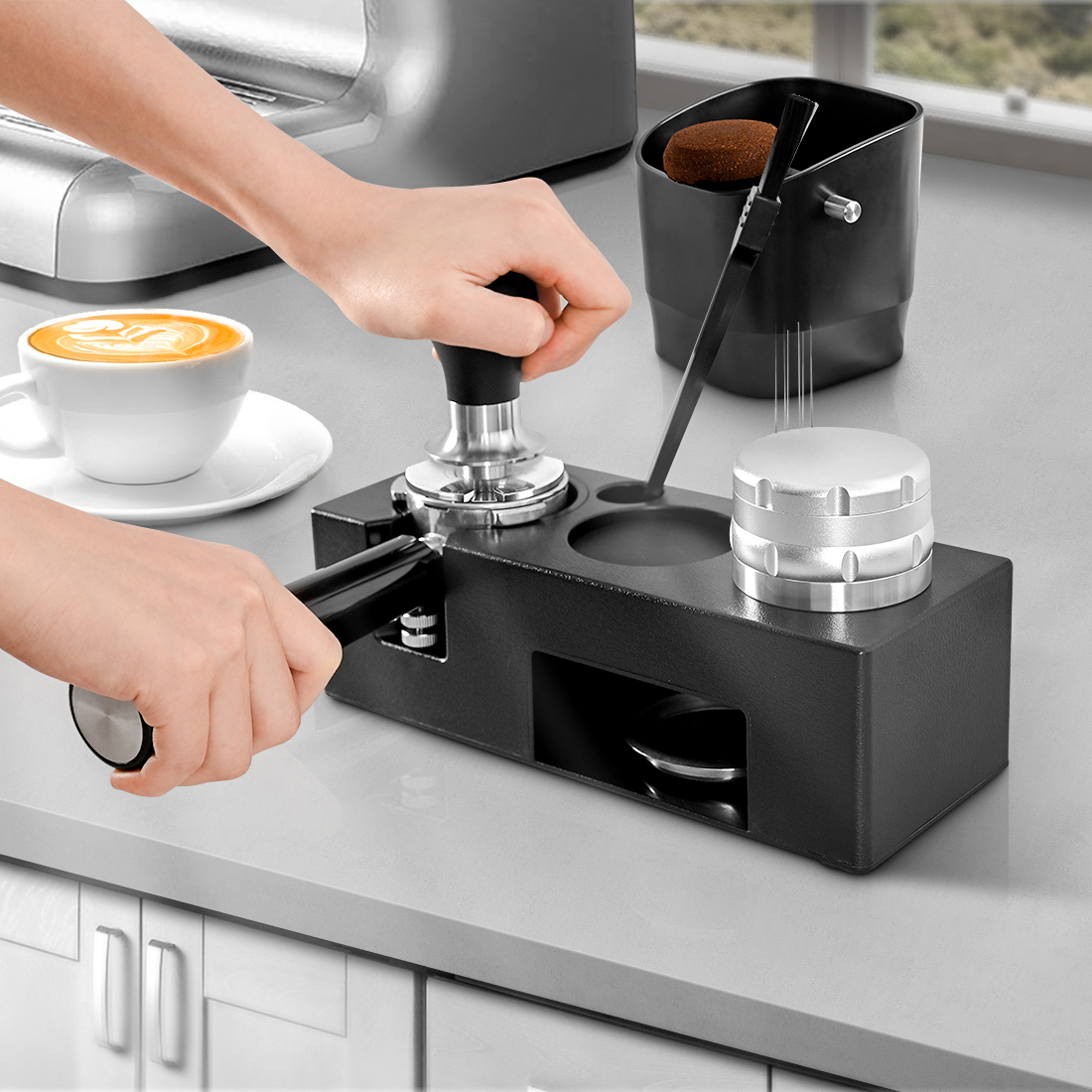 Coffee Tamper Mat Stand Portafilter Holder Rack Espresso 51/53/58mm Tamper Support Base Rack Coffee Tool Barista Accessories