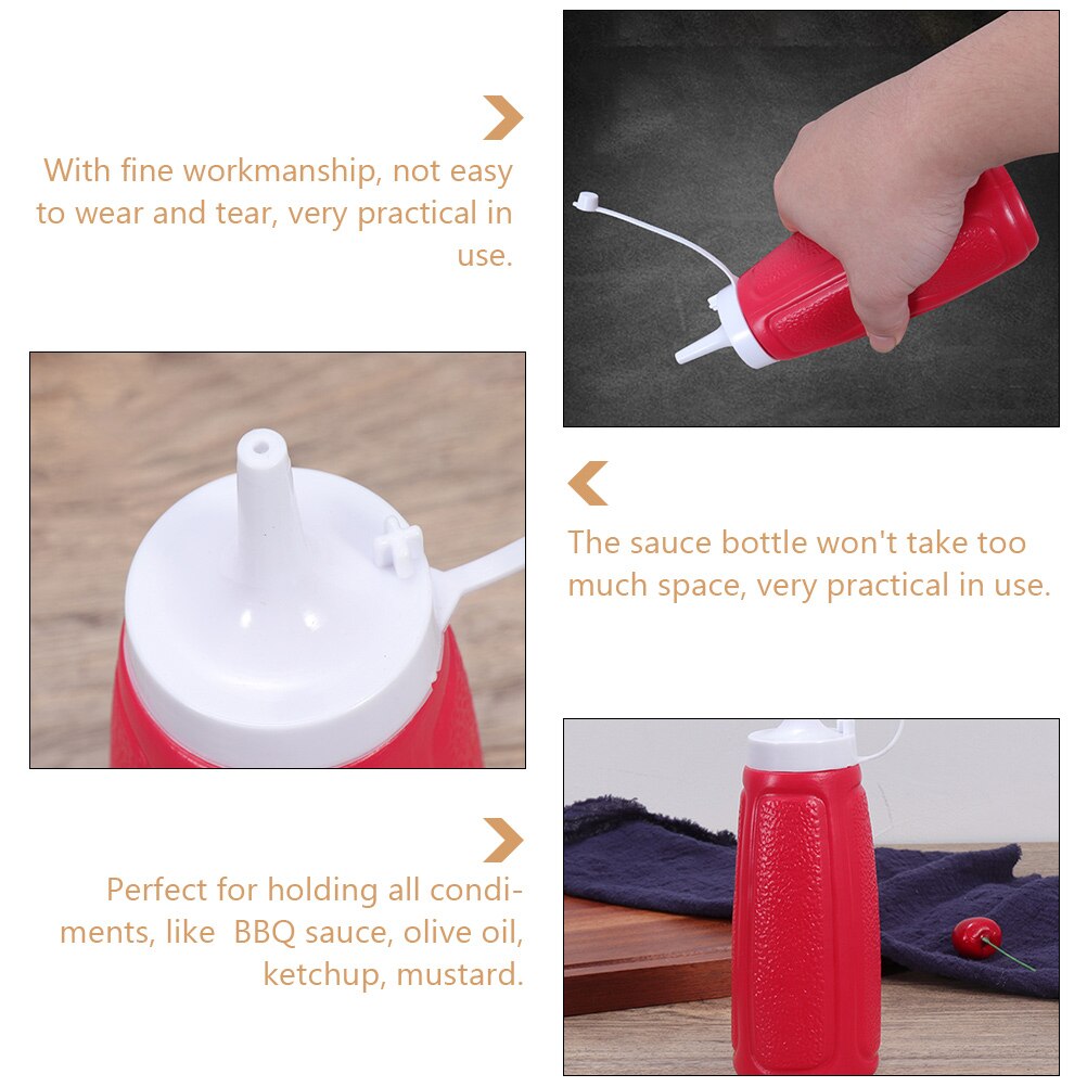 Plastic Squeeze Bottle Jam Sauce Bottle Kitchen Condiment Dispenser Bottle