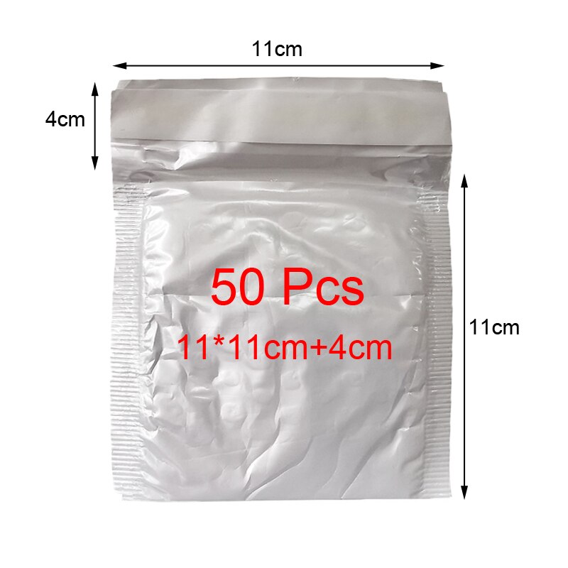 50 Pcs White Foam Envelope Bags Self Seal Mailers Padded Envelopes With Bubble Mailing Bag Packages Bag: 50 Pcs 11x11cm