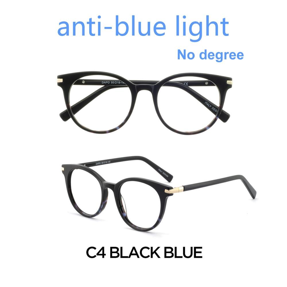 OCCI CHIARI Computer Glasses Frame Blue Light Glasses Round Eyeglasses Woman Transparent lens Myopia Eyewear Optical Spectacles: C4A