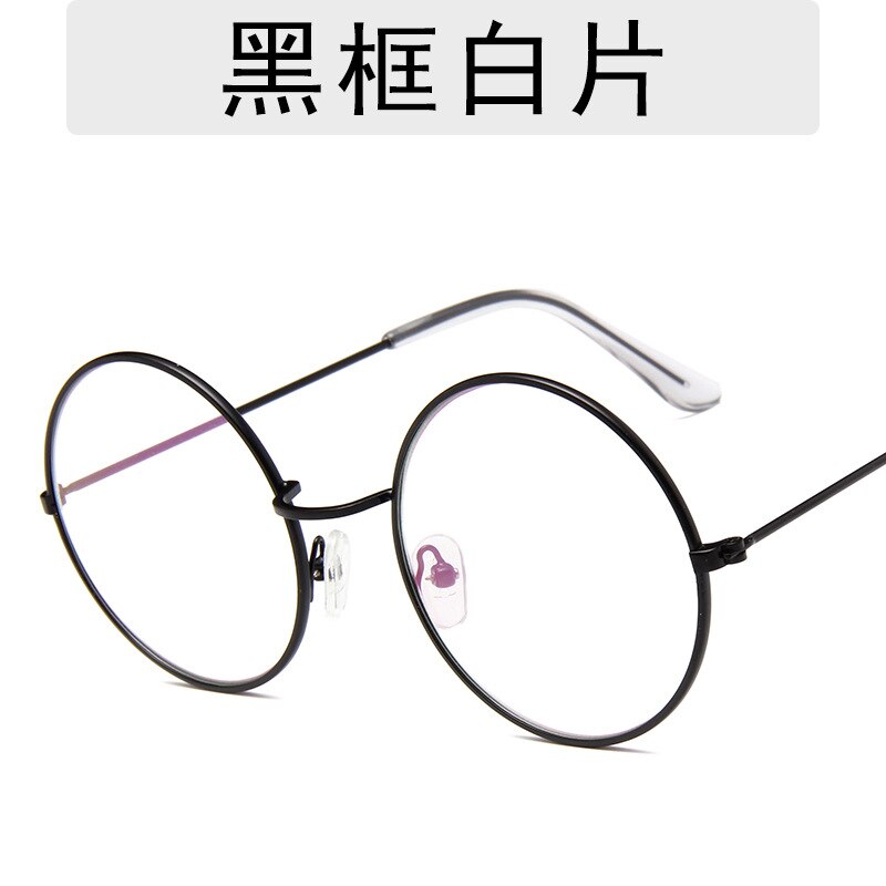 Retro runde solbriller kvinner merke farget linse solbriller kvinner legering speil kvinnelige oculos de sol hippie chic stil: Svart og klart