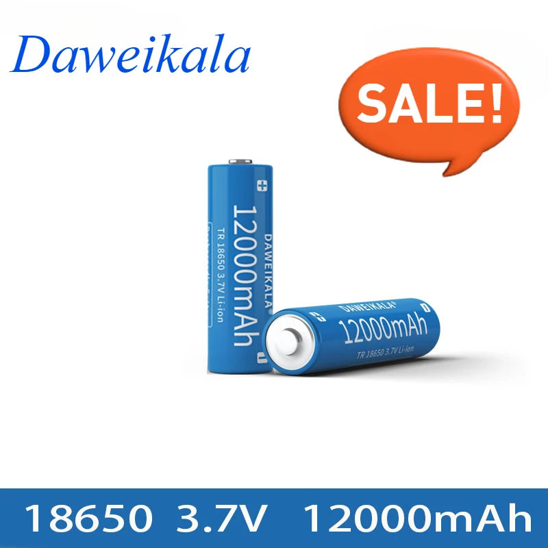 18650 3.7V 12000mAh Rechargeable Battery for Flashlight Torch Headlamp Li-ion Rechargeable Battery