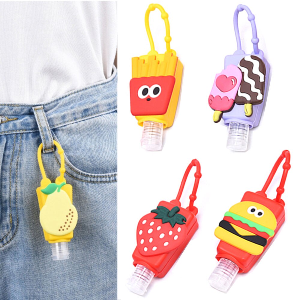 Funny Fruit Hand Soap Bottle Food Silicone Travel Portable Safe Gel Holder Hangable Liquid Soap Dispenser Mini Containers