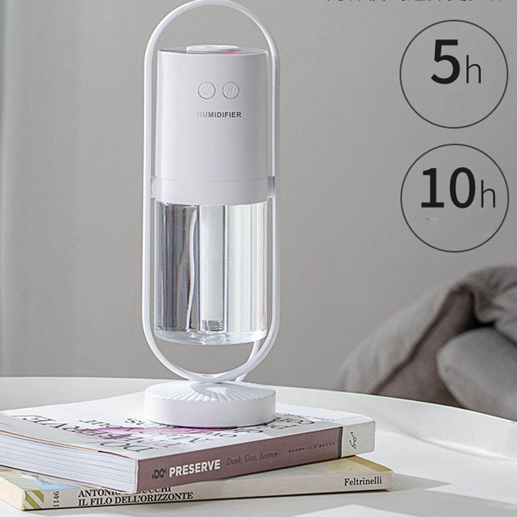 360 Degrees Usb Air Humidifier Purifier Aroma Diffuser Steam Led Colorlamp Ultrasonic Aromatherapy Car Home Diffuser Mist Make: White