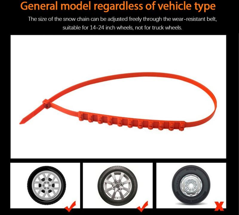 10Pcs Auto Sneeuwketting Auto Anti-Ski Band Keten Verstelbare Sneeuw Ketting Autoband Sneeuw Chain Geschikt Voor auto Suv/Truck