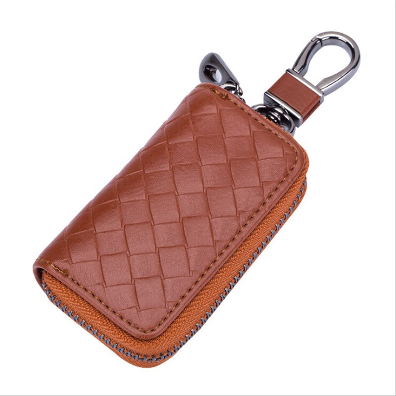 1 PC Coin Pocket Keychain Pouch Purse PU Leather Housekeeper Key Wallet Man Ring Case Holder Smart Organizer Bag