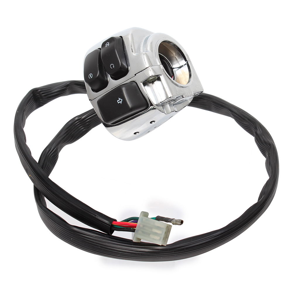 Motorcycle Chrome 1" 25mm Handlebar Turn Signal Control Switch For Harley Sportster XL883 Dyna V-ROD Softail 1996