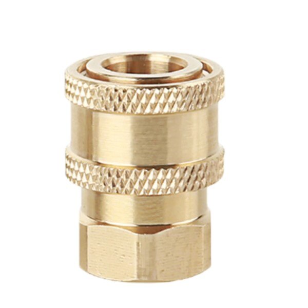 High Pressure Washer Copper Connector Car Washing Adapter 1/4" Female Quick Connection Adapter M14*1.5 Connector: Gold