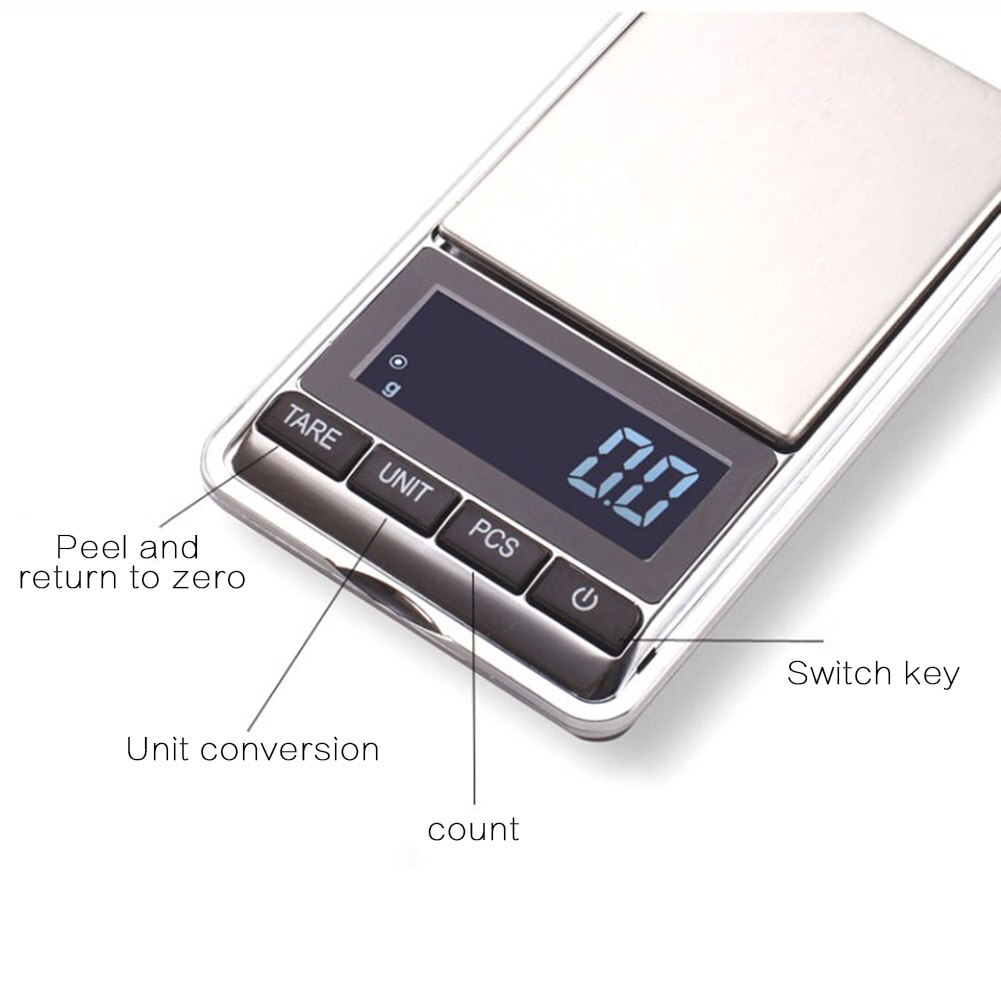 Portable Flip Electronic Weighing Scale Jewelry Tea Leaves Balance Weigher Tool