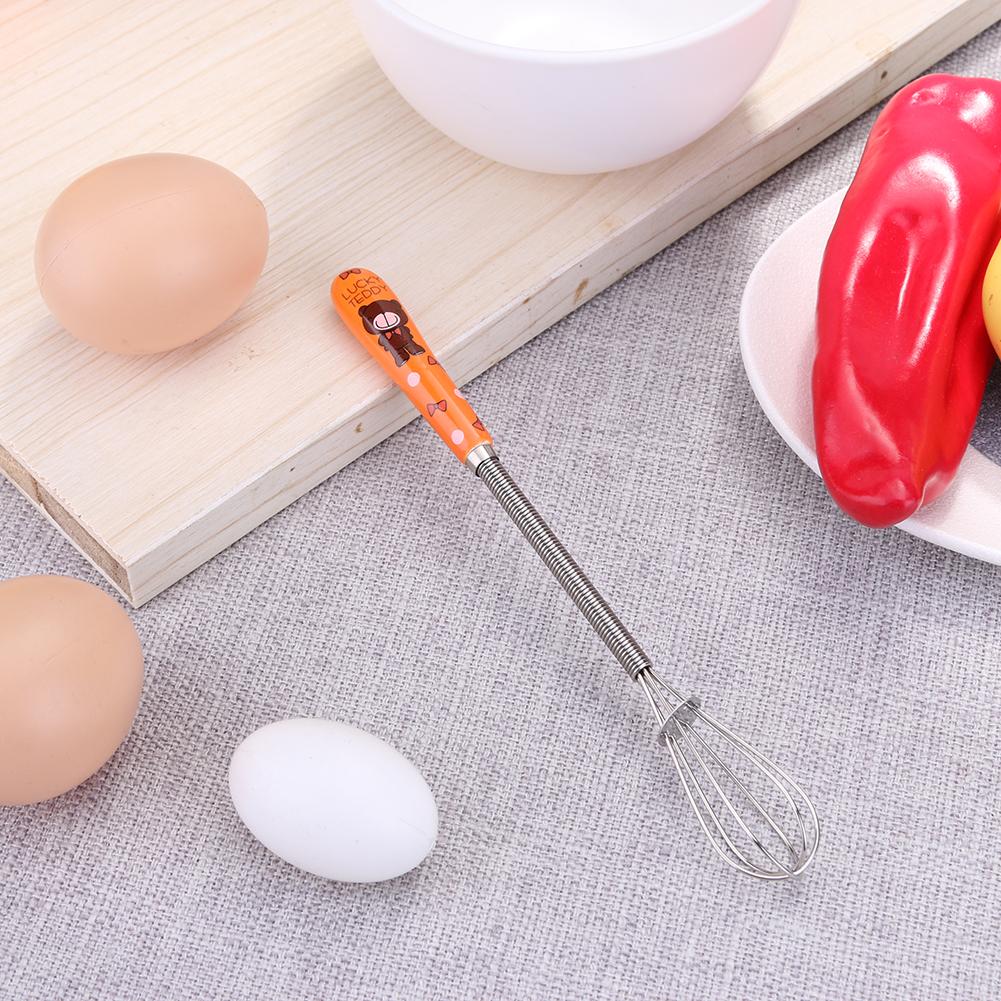 1 Uds herramienta de cocina batidor de acero inoxidable mezclador batidor de huevos batidor giratorio batidor de mano herramienta de estirado
