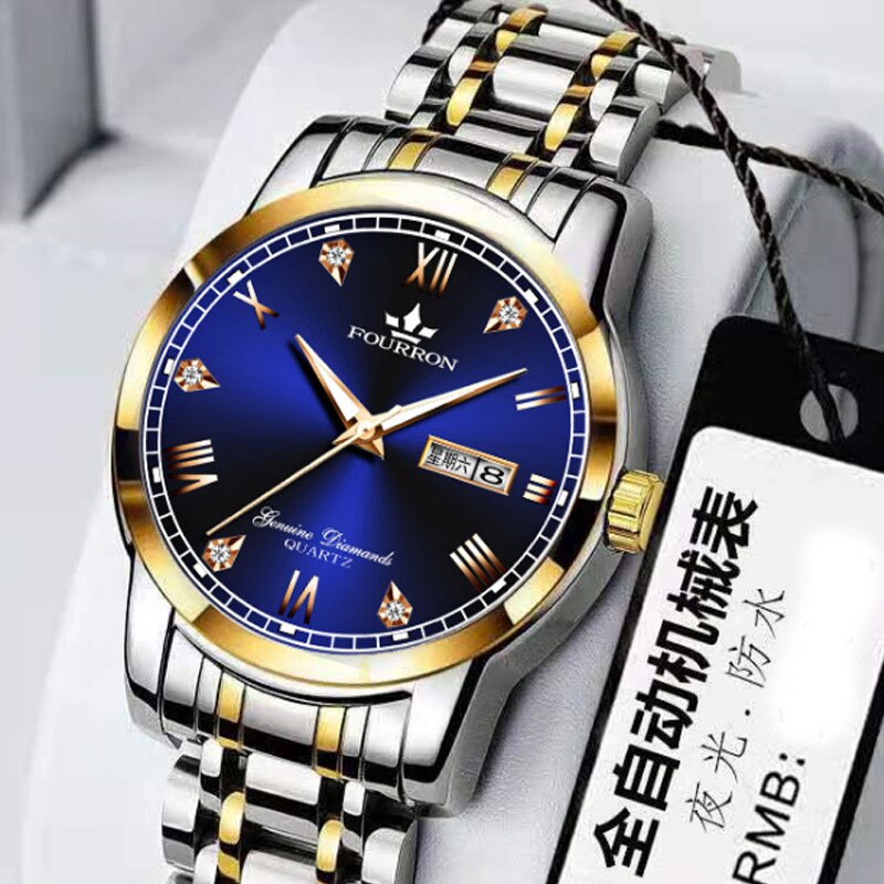 RORIOS Mode Horloges Heren Quartz Analoog Lichtgevende Horloges Wijzerplaat Lederen Band Waterdicht Sport Horloges voor Mannen, Zwart B, riem