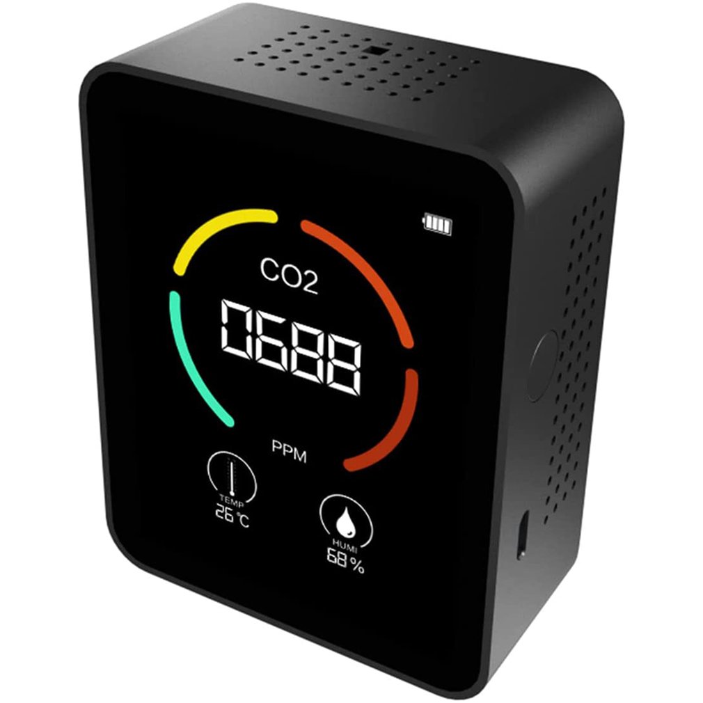 Air Carbon Dioxide Monitors Three In One Carbon Dioxide Hygrometer Combined Pollution Instrument Temperature Sensor: Ivory