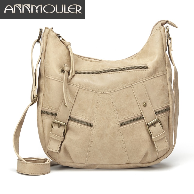 Annmouler moda torebki damskie torba na ramię ze skóry Pu małe torebki damskie kieszenie Crossbody torba dla dziewczynek Tote torba Sa