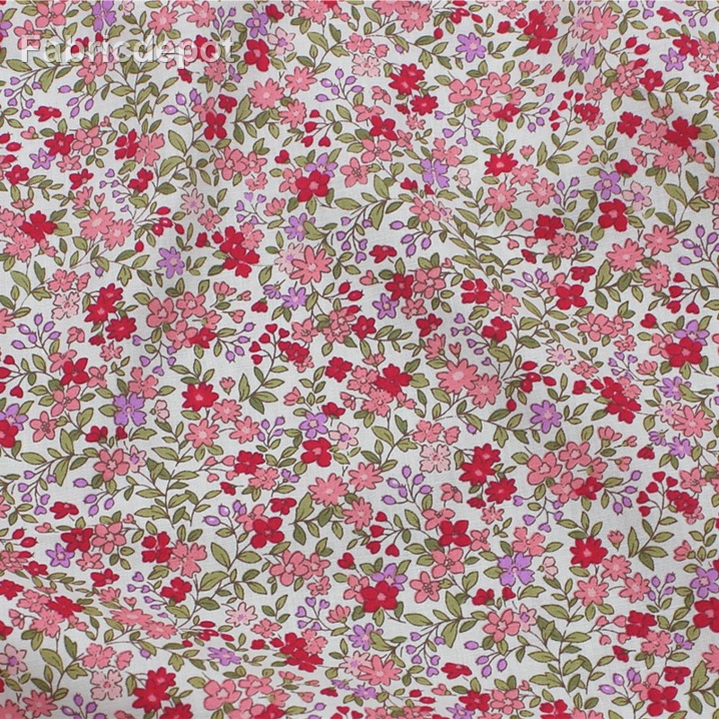 Sommarfrihet färskt litet blommigt tyg ren bomull tunn sektion textil för sömnad av kläder per meter