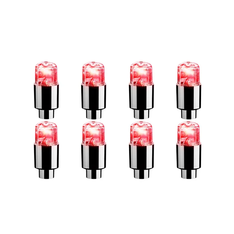 Car Hub Ambient Light Bicycle LED Tire Lights Universal Car Neon Lamp Valve Cover Lights Tire Colorful Flashing Bulb Decoration: Watermelon red
