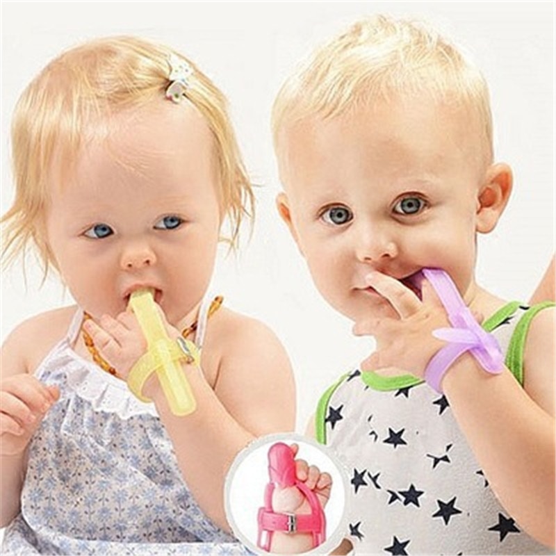 3 Colors Nontoxic Silicone Baby Kids Child Finger Guard Stop Thumb Sucking Wrist Band Prevent finger bites