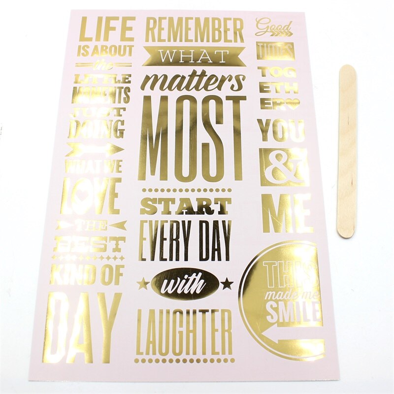 ZFPARTY oro feliz familia frotar en para Scrapbooking DIY proyectos/álbum de fotos/tarjetas manualidades 1 Pza/lote