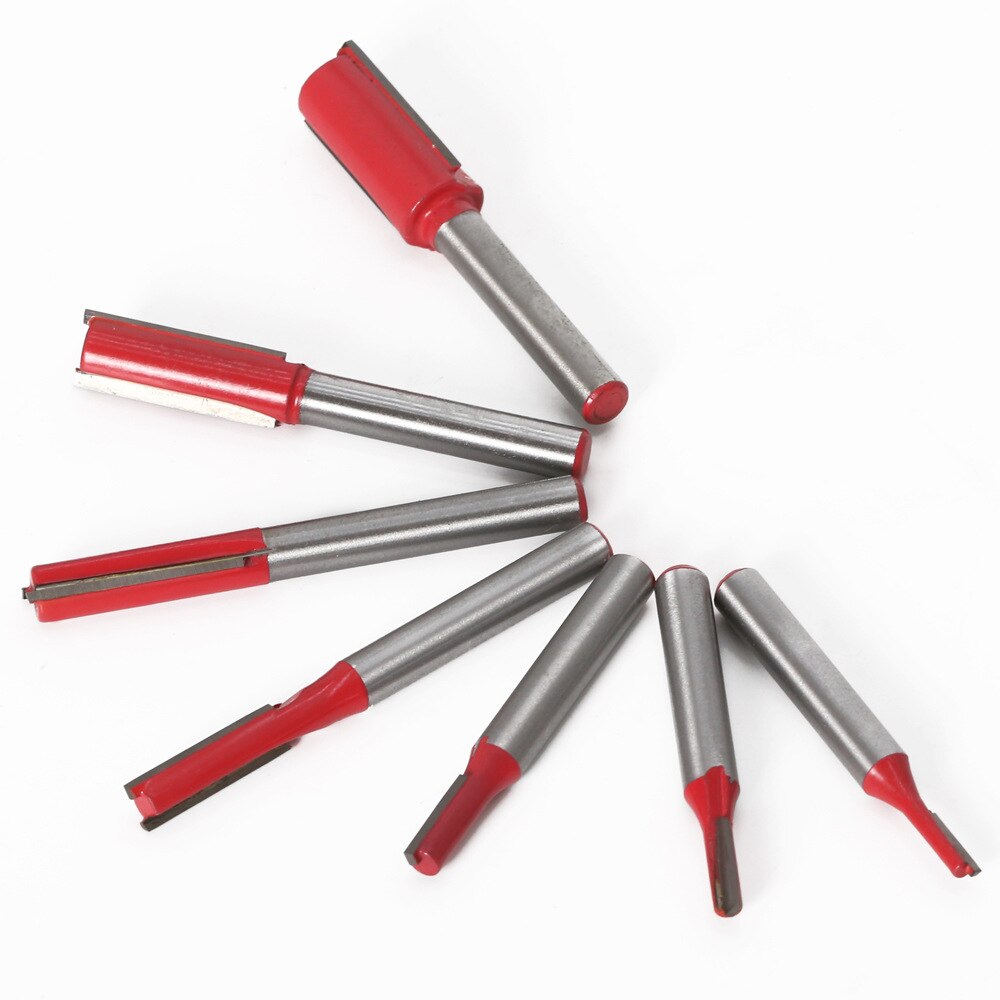 1/4 Inch Schacht Rechte Bit Hardmetalen Enkele Dubbele Fluit Router Bit Hout Frees Voor Houtwerk Tool