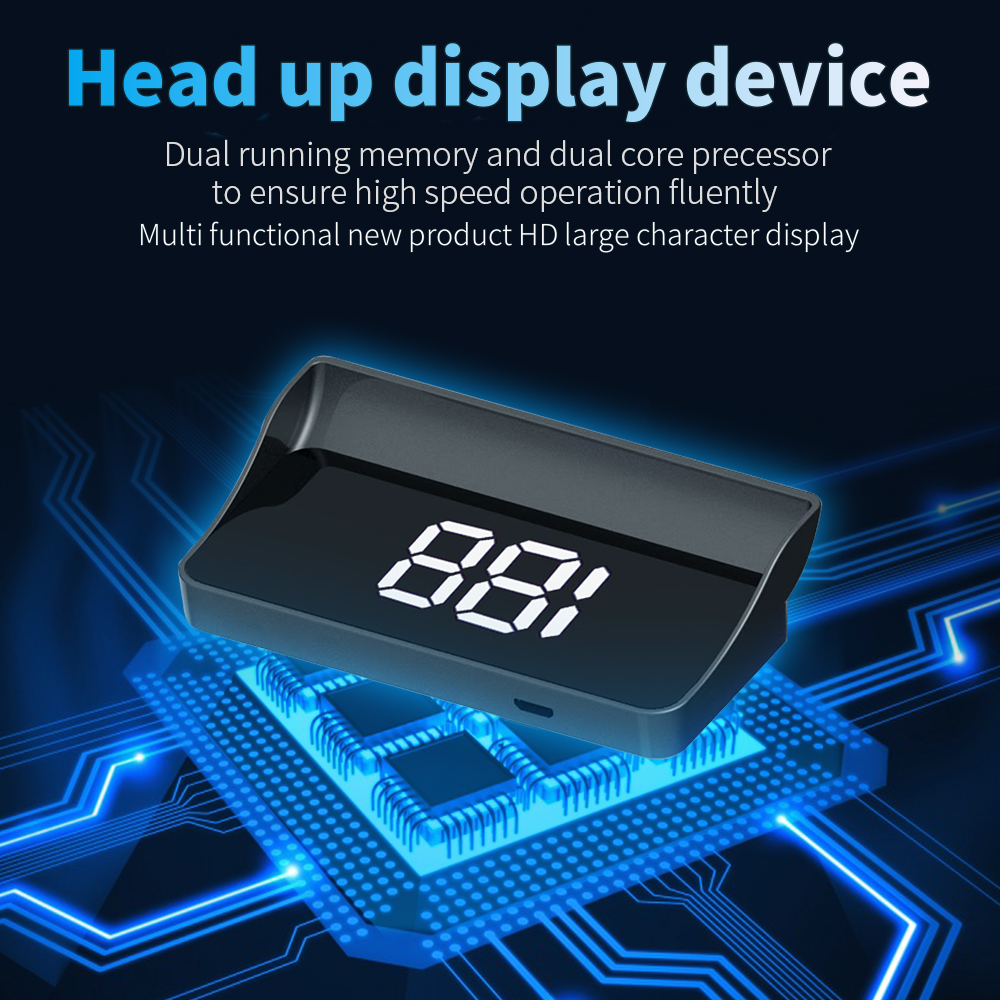 W1 GPS HUD Digital Tacho Stecker Und abspielen Kopf hoch Anzeige Für alle Autos Große Schrift KMH MPH Windschutzscheibe Projektor Auto Zubehör