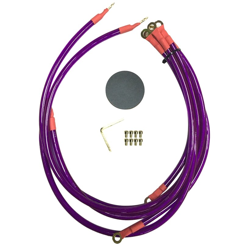 Kit Cavi Di Messa A Terra Per Auto KIMISS KI6513 – 5 Punti, 5 Cavi (100cm, 80cm, 60cm) Blu, Universale, Migliora Avviamento E Luci