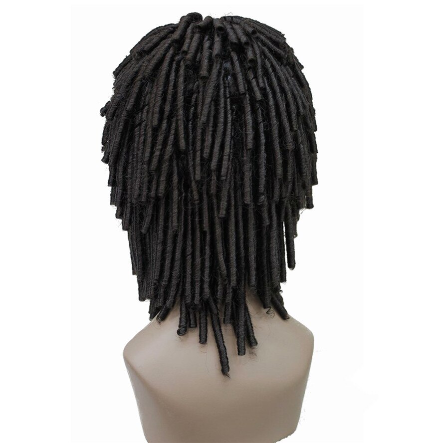 Strongbeauty dreadlock hår afrikanska flätor peruk blond/brun korkskruv lockar medellånga syntetiska peruker