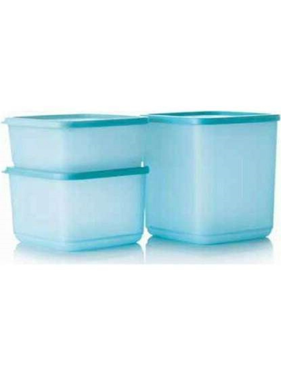 Tupperware Cubic Set 3 Piece Storage Container, Kitchen Supplies, Easy and Practical Cover, Washable and Healthy, fresh Vegetables