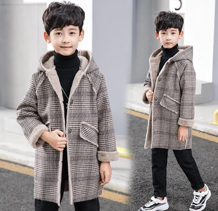 M&Catree Warme wollen jas voor heren, trenchcoat voor de