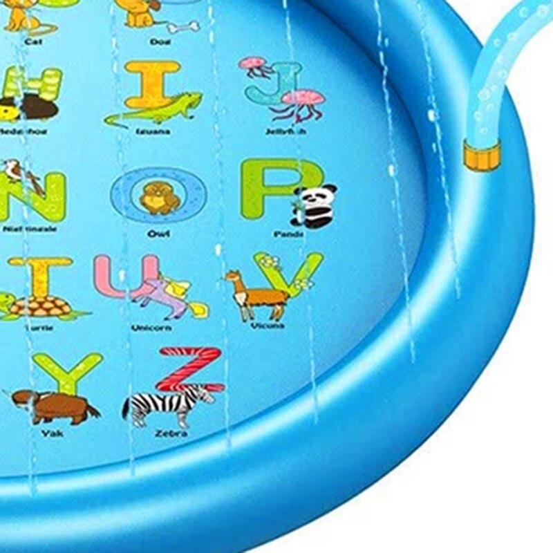 170cm Children's Inflatable Paddling Pool Sprinkler Pad Paddock Outdoor Summer PVC Round Fountain