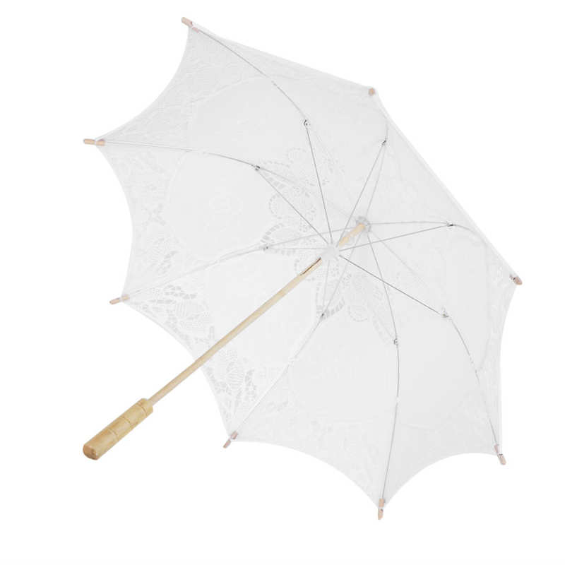 Kant Paraplu Wedding Bridal Parasol Paraplu Voor Fotografie Props Bruiloft Levert: WHITE