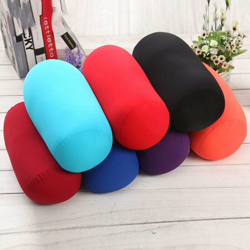 Home Sofa Sleep Pillow Living Room Microbead Neck Back Roll Cushion Travel Bed Roll Throw Pillow