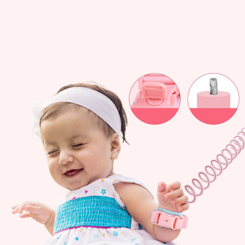 1.5-2.5m børnesikkerhedssele justerbar børnesnor anti-tabt håndledsled træktov baby rollator armbånd axp 073