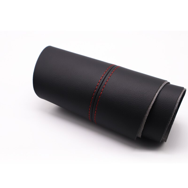 Couverture de porte accoudoir de voiture en cuir, garniture de panneau, pour Peugeot 307 2004 2005 2006 2007: Front Black-red line