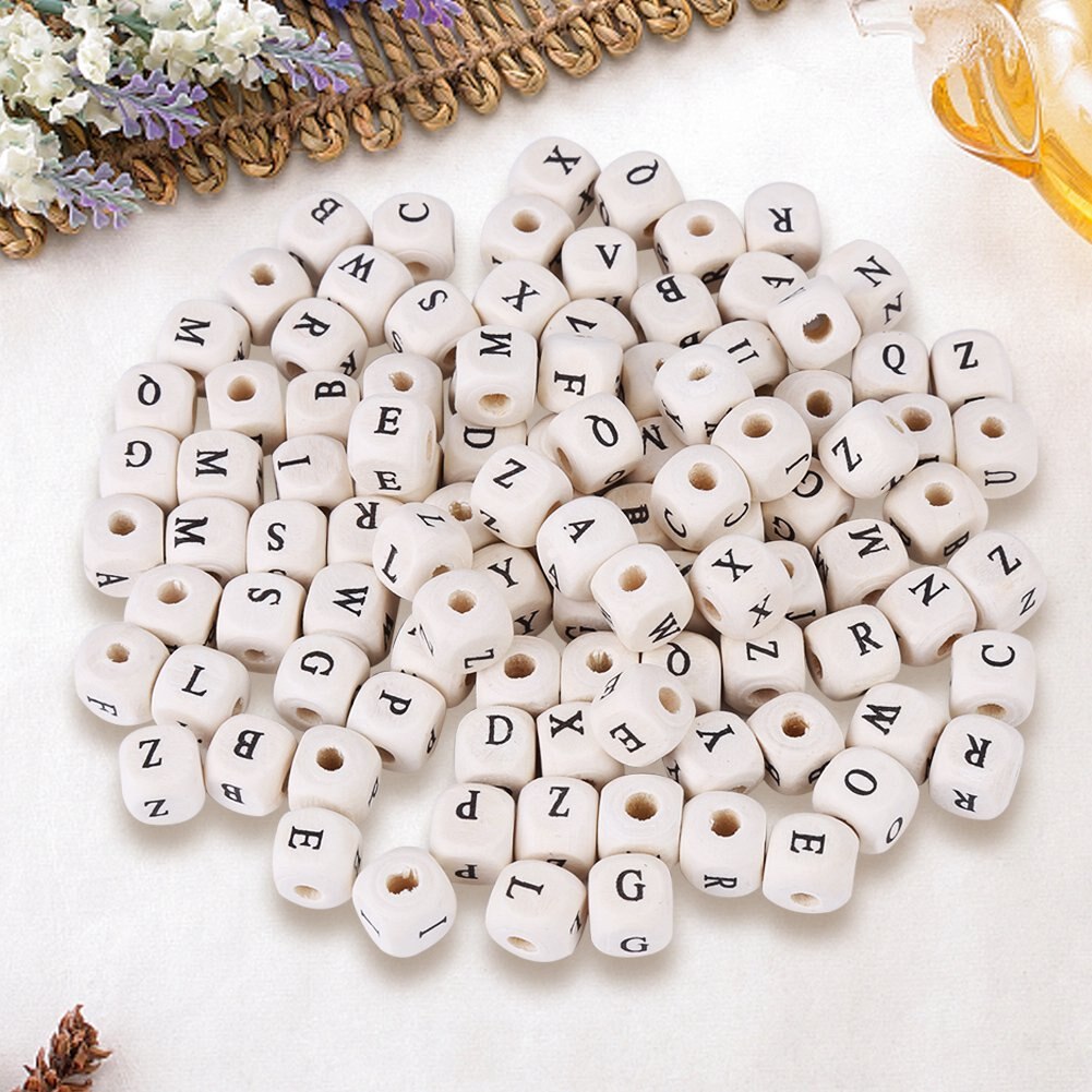 50 stuks - 10 mm willekeurige letter mix kleur kubus alfabet letter kralen kinderen kralen D216 - België