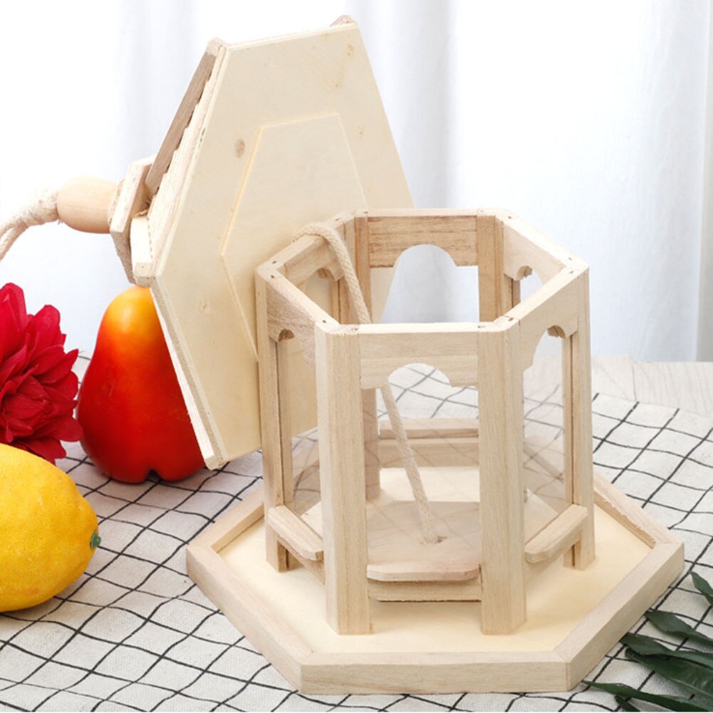 Wooden Bird Feeder House Nest Wild Bird Feed Dispenser Wooden Bird Feeder Bird House With Roof Bird Home Garden Yard Decoration