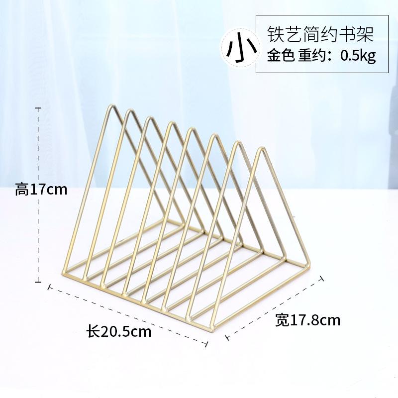 desktop metal gold bookshelf partition file finishing rack office storage cabinet: 6