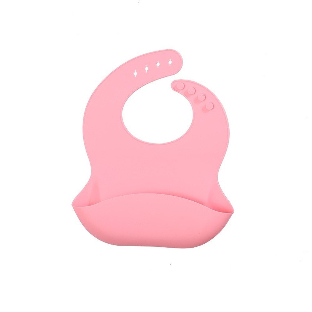 Fashionable silicon Breastplate Baby Bib Waterproof Solid Infant Bandana Bibs Newborn Feeding Burp Cloth Drooling Scarf: Pink