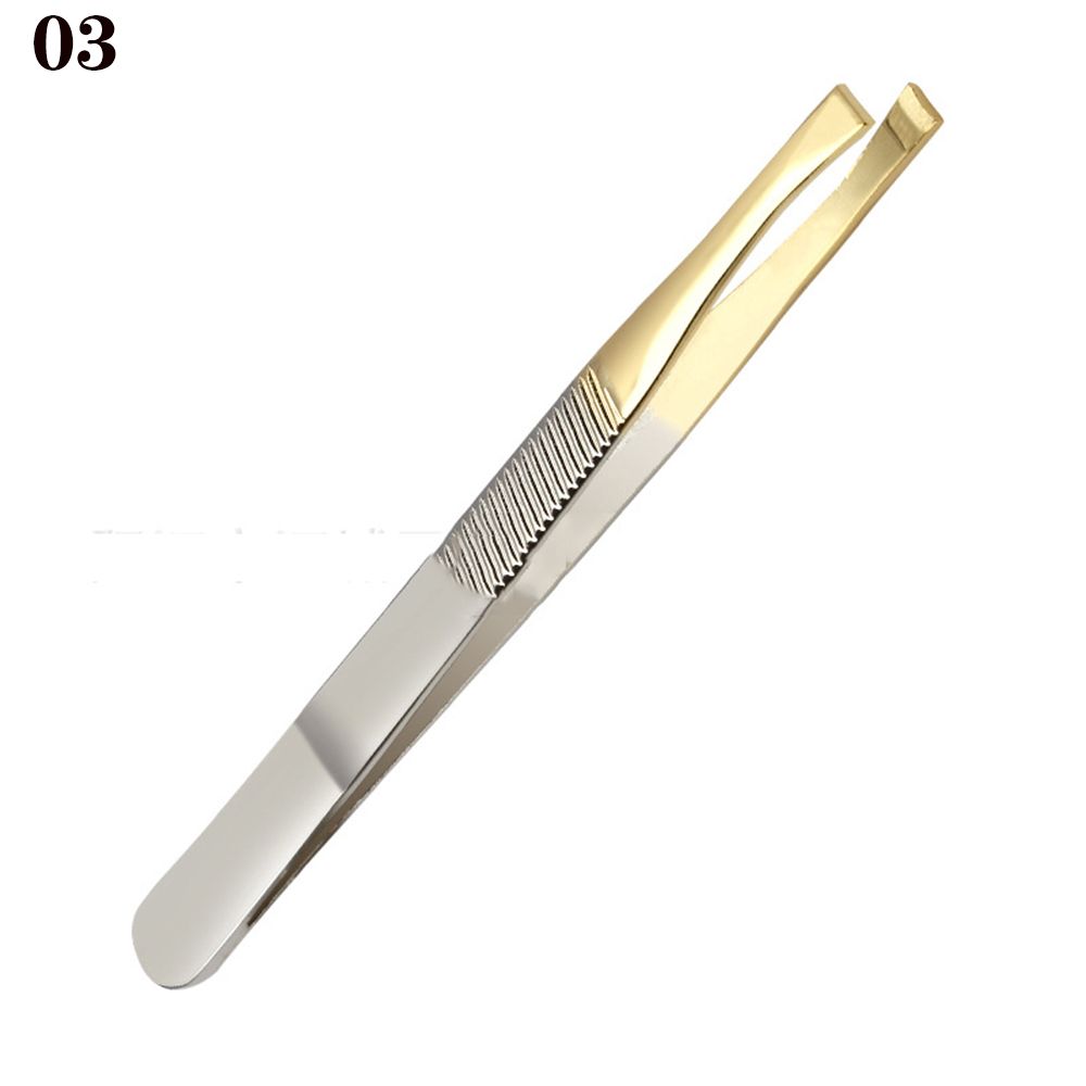 1PC Edelstahl Slant/Spitze/Flache Augenbraue Pinzette für Gesichts Haar Eingewachsene Haar Removal Tool Pinzette Für zupfen Augenbrauen: 03