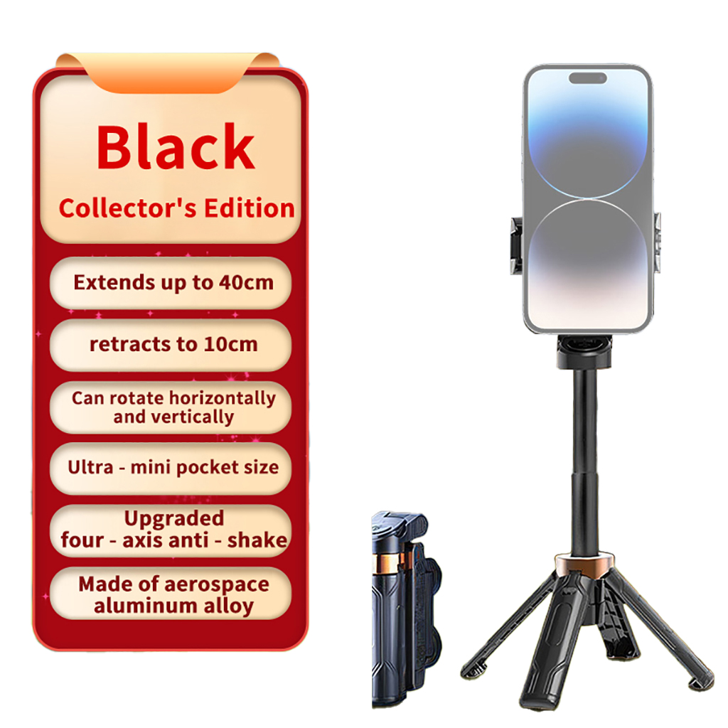 Palo de Selfie Universal para viaje, portátil, Universal, cuádruple, artefacto fotográfico para teléfono móvil, rotación de 360 grados: Blanco