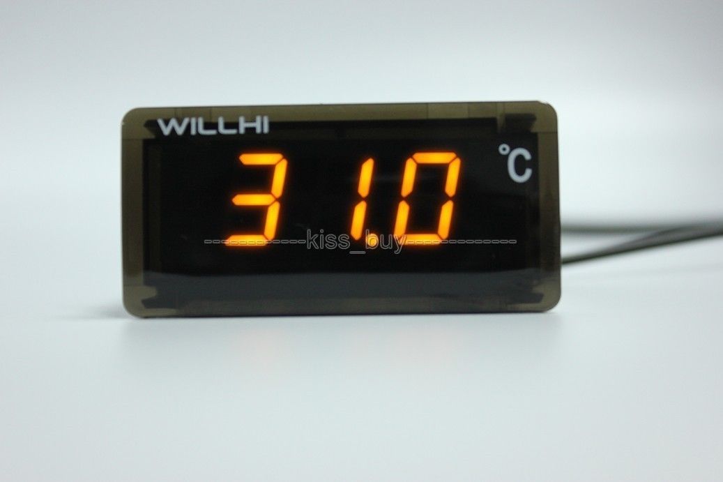 ac 110v 220v -55-125C LED Digital Thermometer Temperature + Sensor for water tanks water heater aquarium refrigerator yellow