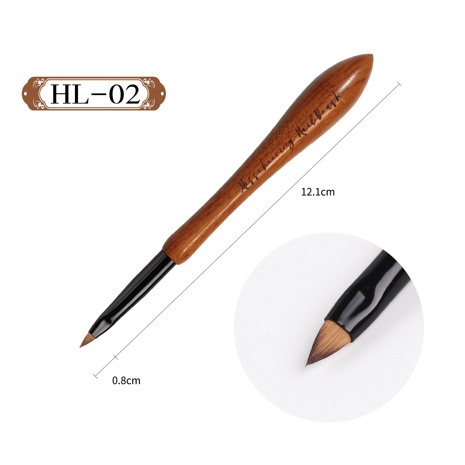 1Pcs Japan Kalebas Walnoot Hout Nail Art Brush Dot Tekening Schilderen Carving Geleidelijke Verven Franse Uv Builder Gel Polish liner Pen: HL02