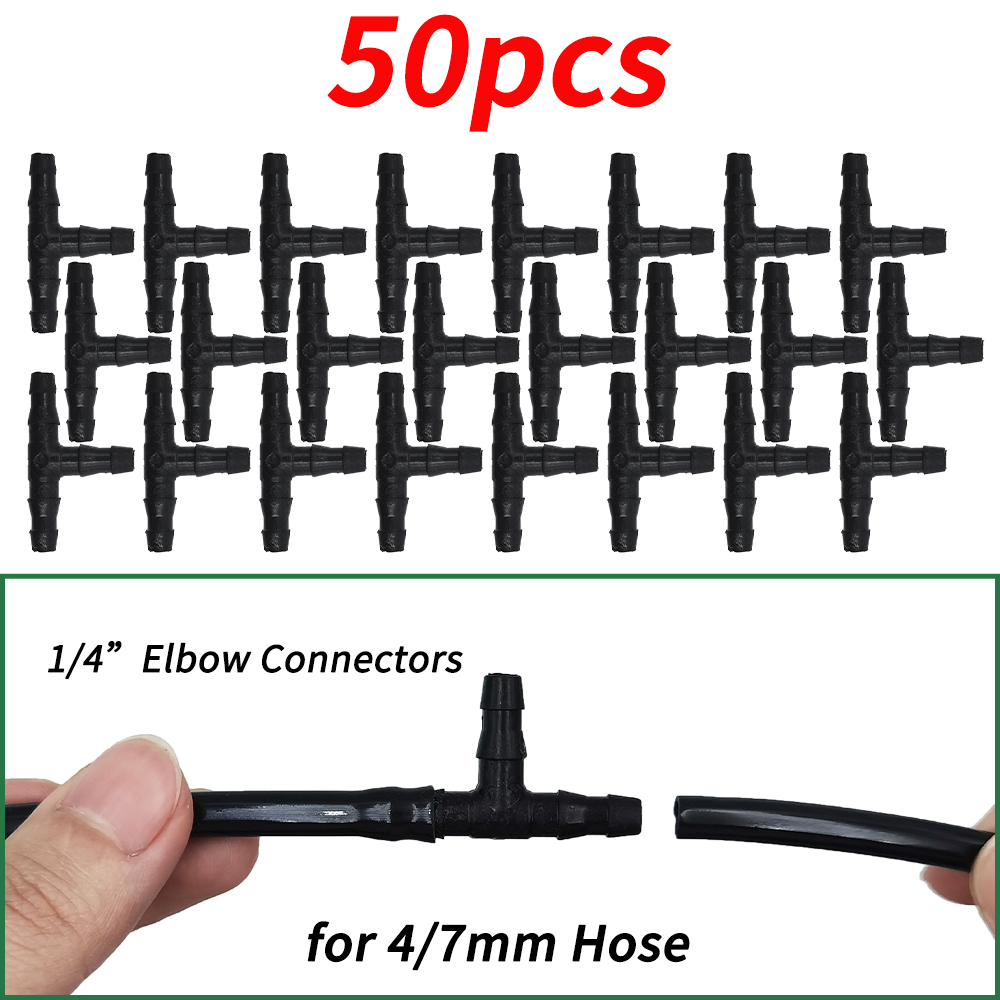 Garden Water Connector Drip Irrigation for 1/4'' & 1/8'' Tubing Hose Accessories Joint Barbed Tees Cross Eng Plug Adaptors: Yellow