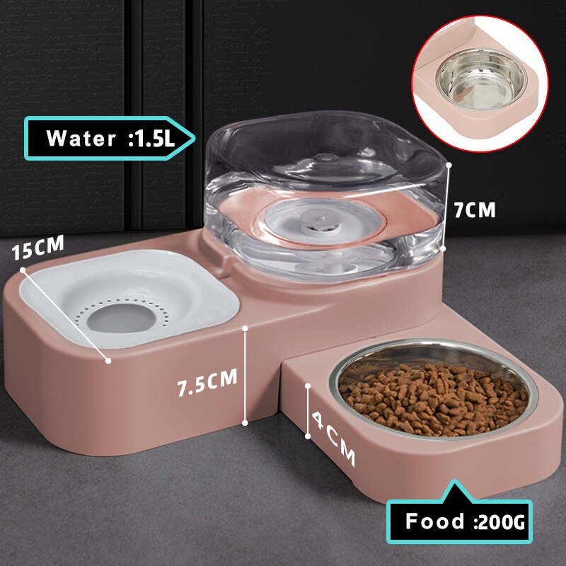 Hoopet Kat Kom Hond Water Feeder Kom Kat Kitten Drinkwaterfontein Eten Dish Voerbak Goederen: Water Pink