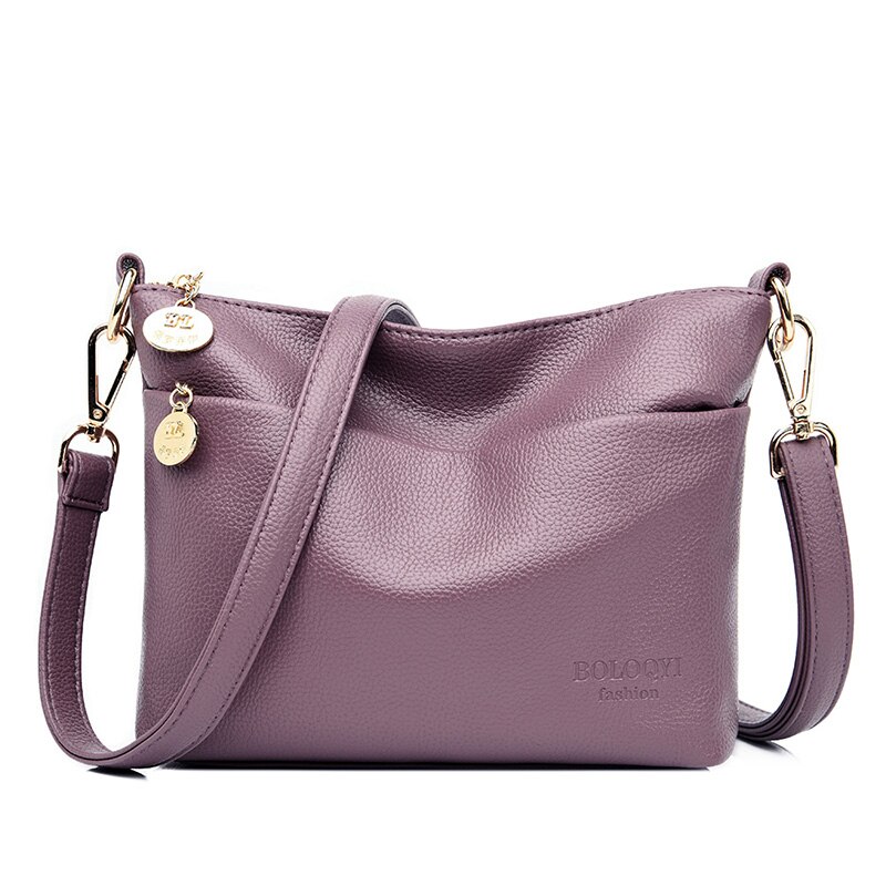 Grote Capaciteit Vrouwen Crossbody Tassen Luxe Handtassen Vrouwen Tassen Lederen Schoudertas Messenger Bags Sac A Main: Purple