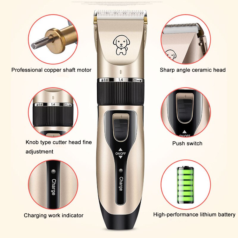 Hond Clippers Elektrische Huisdier Katten Tondeuse Dieren Grooming Haircut Cutter Scheerapparaat Trimmer Set Professionele Oplaadbare