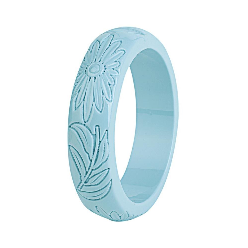 GuanLong 2018 Nova Coleção Resina Esculpido Sun Flower Pulseiras & Bangles para Dropshipping Por Atacado: Light Blue