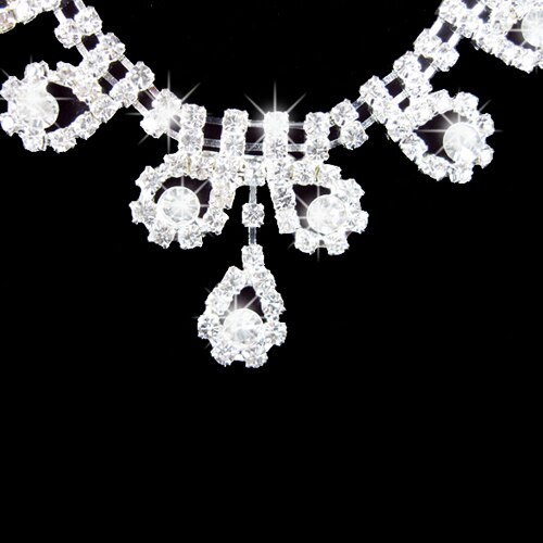 Vrouwen Bridal Romantische Rhinestone Wedding Party Hanger Ketting Oorbellen Bling Sieraden Set 1S35 5ST4 6KOP 7EXT 9RGO